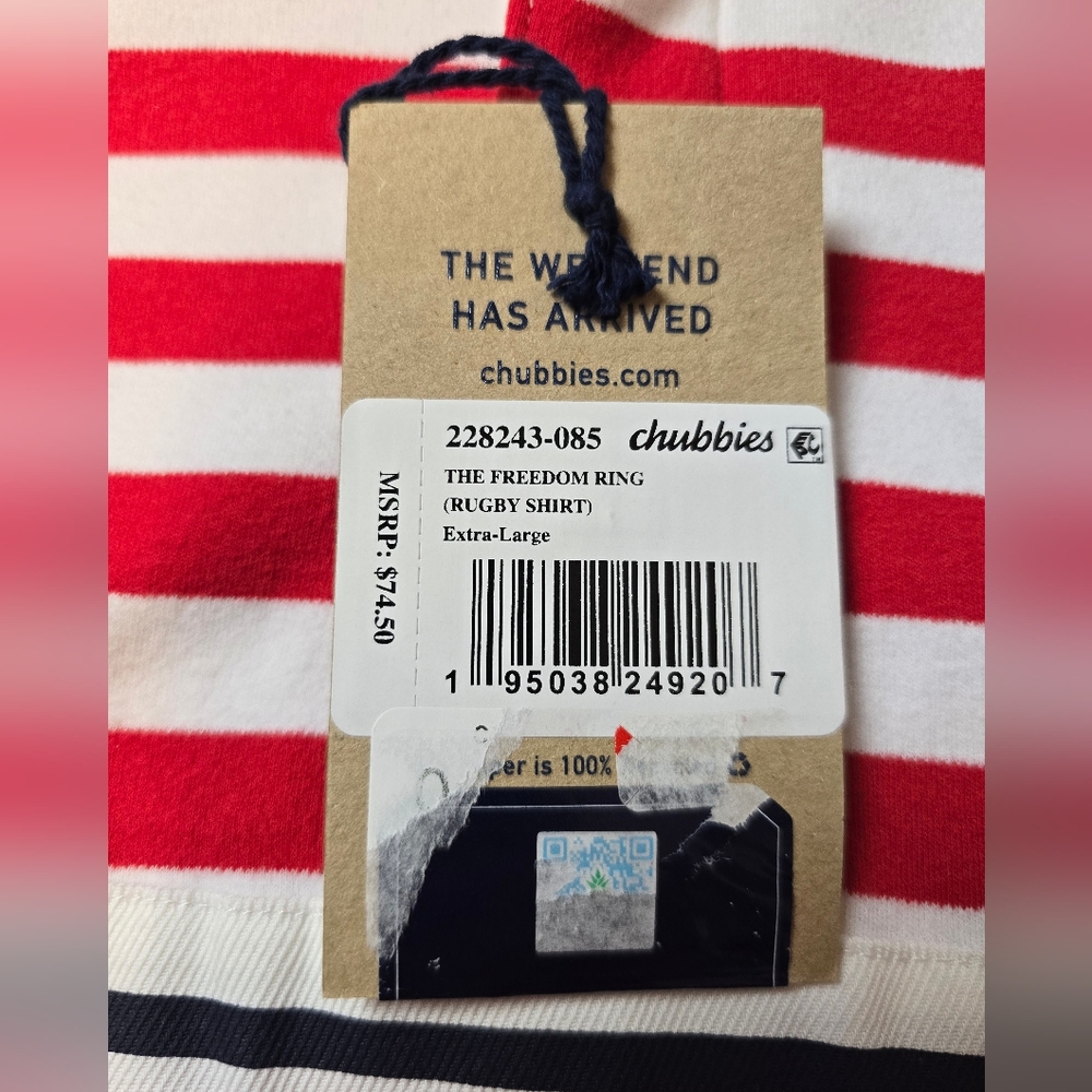 Chubbies Men Legacy Rugby Polo Shirt USA Patriotic Print Sz XL NEW - Picture 4 of 6